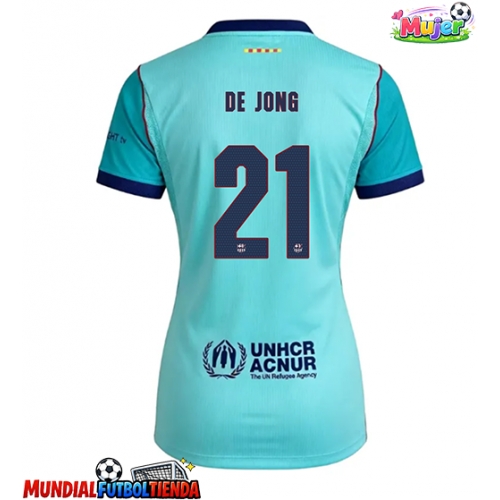 Camiseta Barcelona Frenkie de Jong #21 Tercera Equipación Replica 2026-27 para mujer mangas cortas